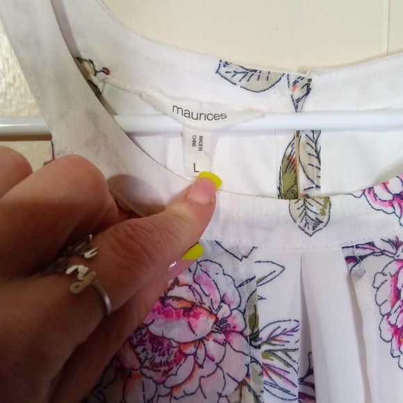 Maurices White Midi Dress with Pink and Peach Floral Print - Picture 5 of 5